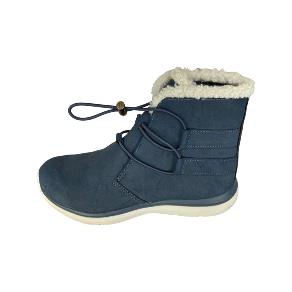 Ryka Suede Faux Shearling Bungee Boots Evie Navy - Medium Size 5
